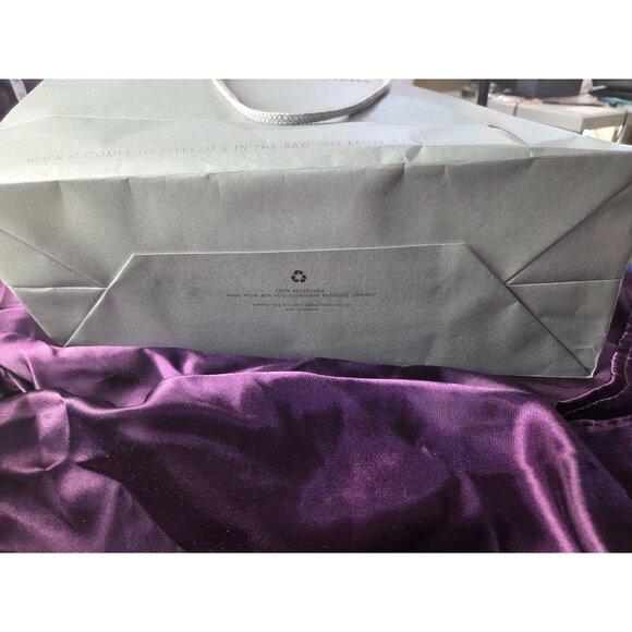 Neiman Marcus Grey Reusable Shopping Bag With Silver Rope Handles - Picture 3 of 3